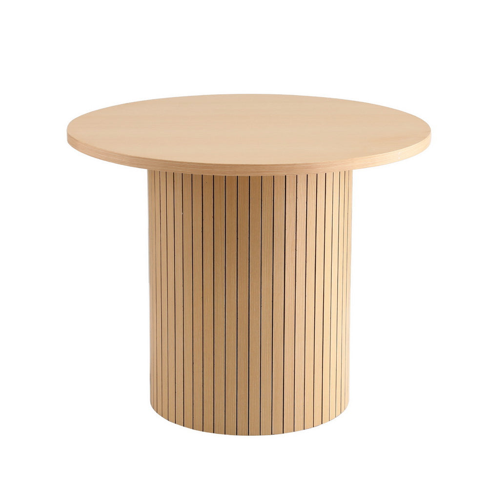 Artiss Coffee Table Round Fluted-Furniture > Living Room > Coffee Tables-PEROZ Accessories