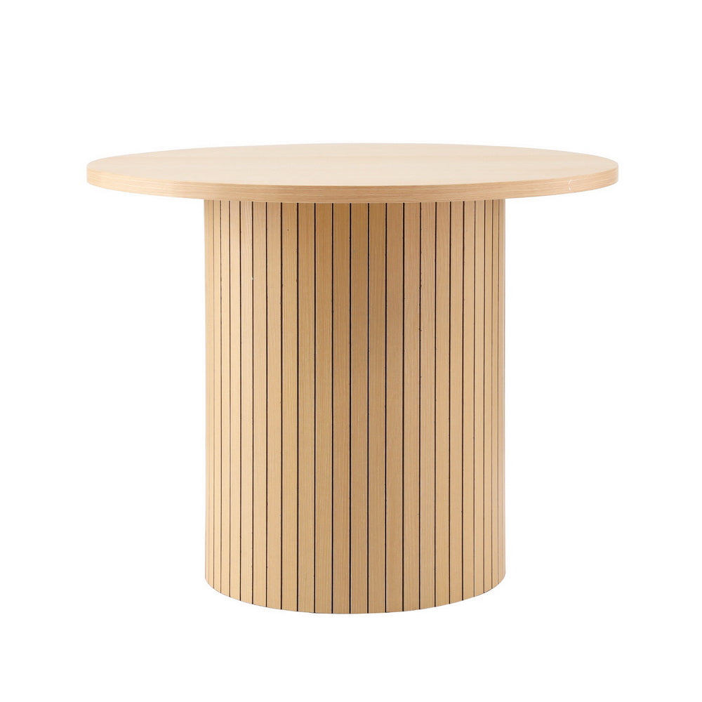 Artiss Coffee Table Round Fluted-Furniture > Living Room > Coffee Tables-PEROZ Accessories