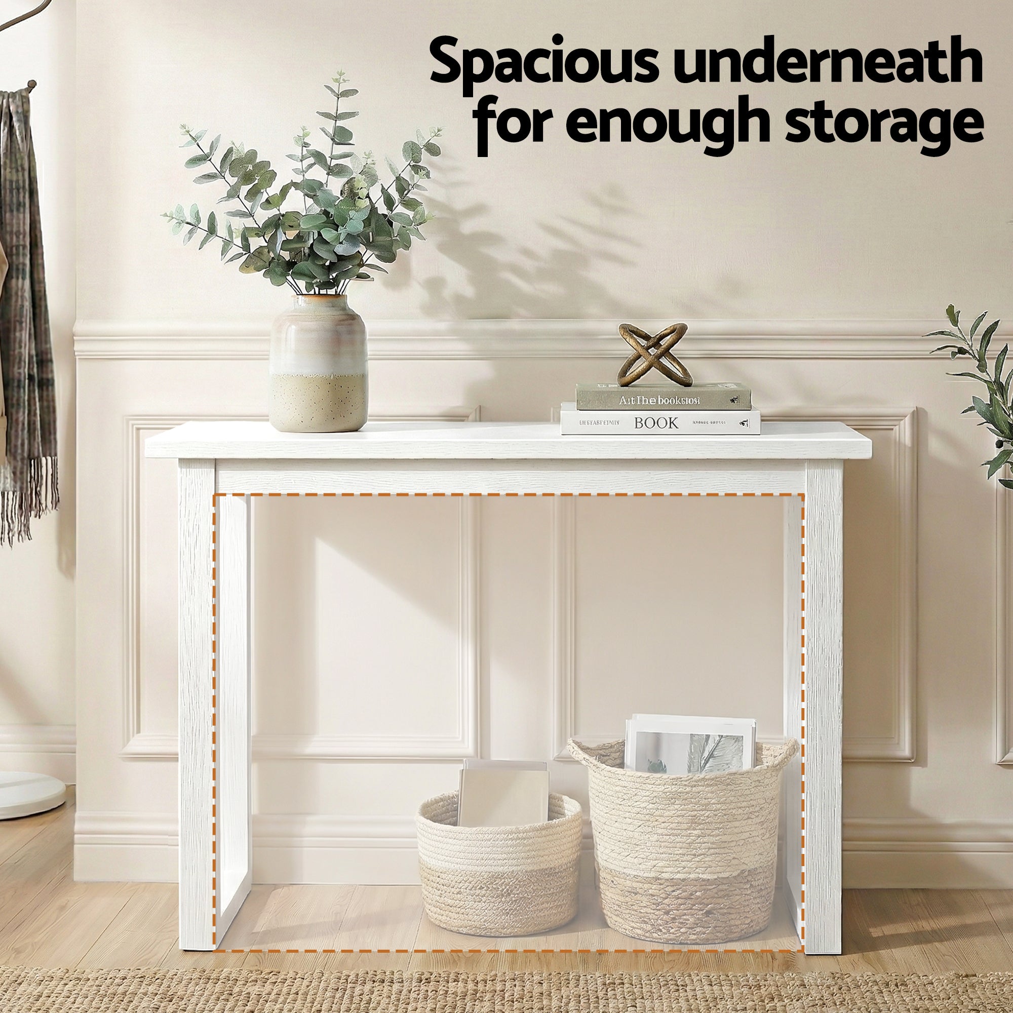 Artiss Console Table 110CM White-Furniture > Living Room > Side Tables-PEROZ Accessories