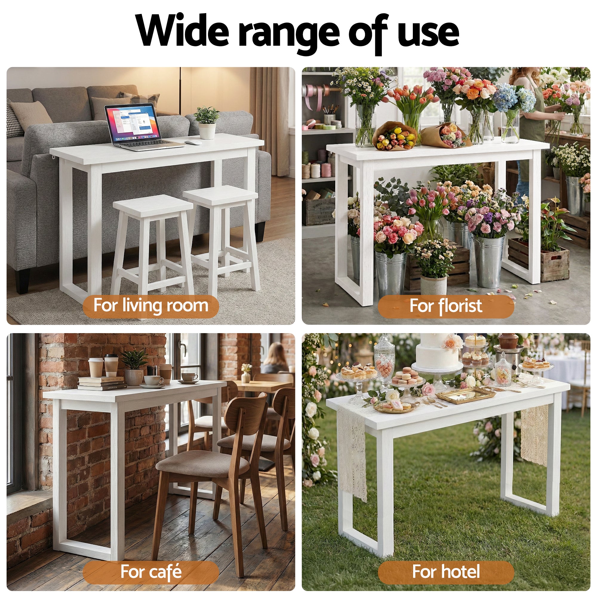 Artiss Console Table 110CM White-Furniture > Living Room > Side Tables-PEROZ Accessories