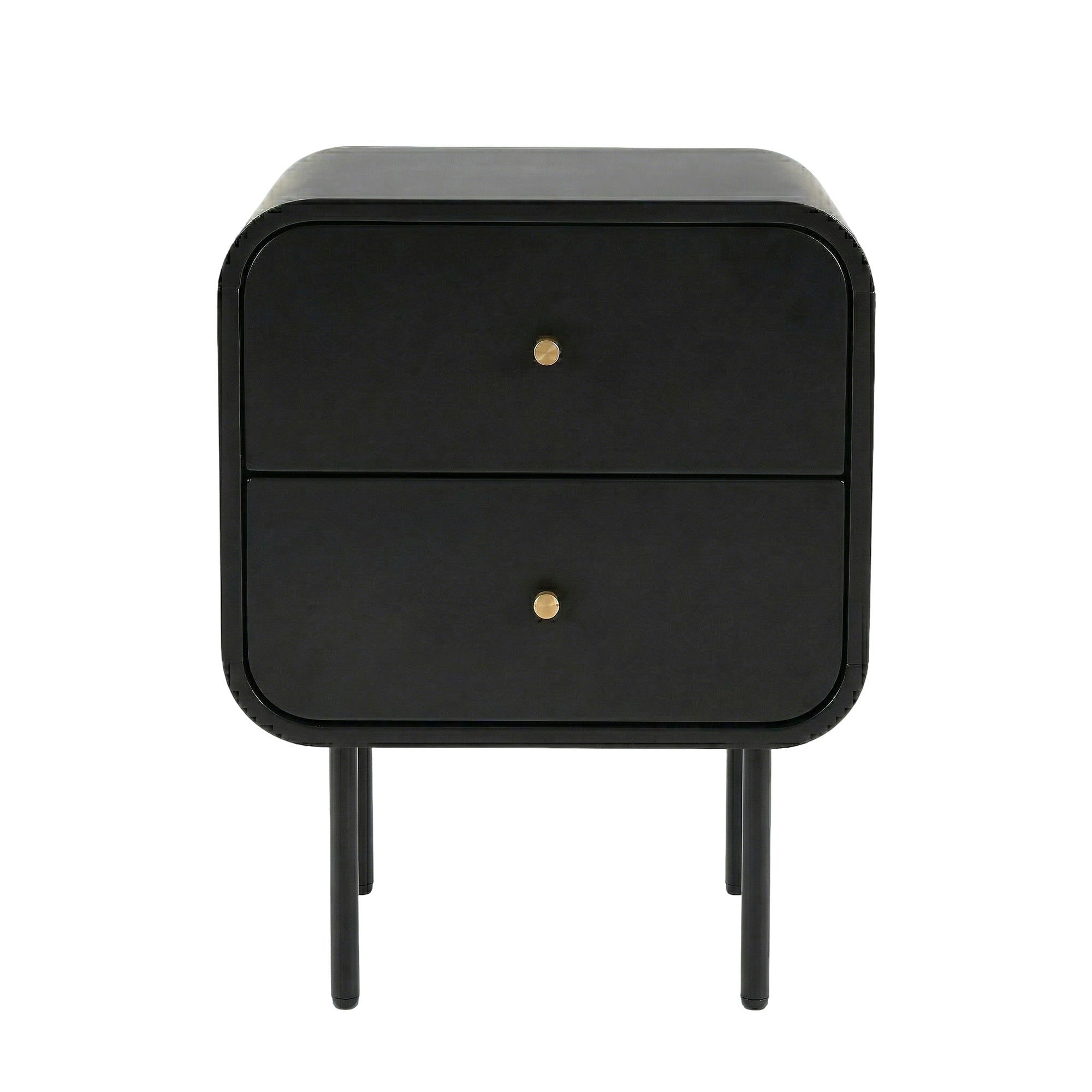 Artiss Bedside Table 2 Drawers Side End Table Nightstand Black-Furniture > Bedroom > Bedside Tables-PEROZ Accessories