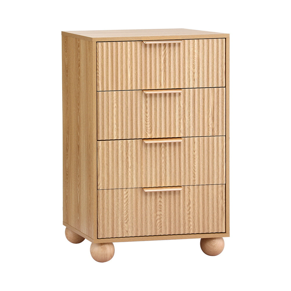 Artiss 4 Chest of Drawers Dresser Tallboy Pine-Furniture > Bedroom > Dressers-PEROZ Accessories