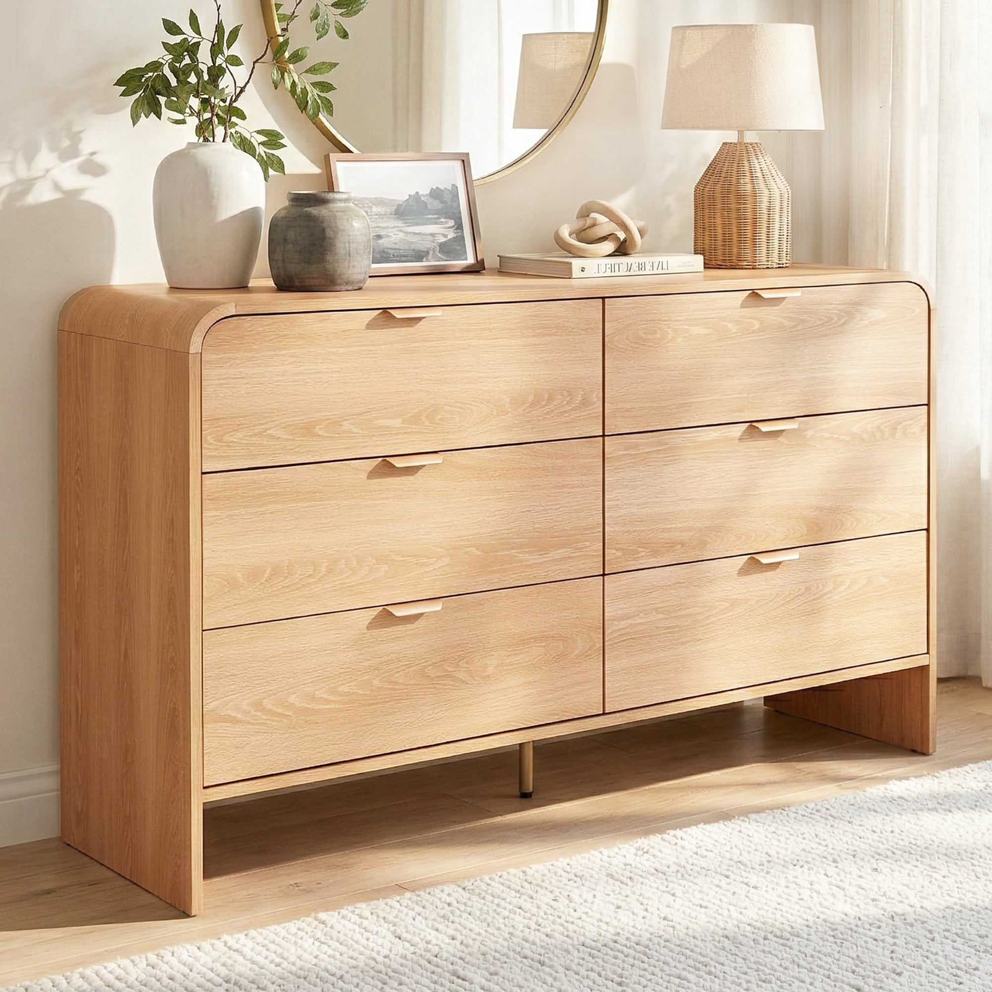 Artiss 6 Chest of Drawers Dresser Cabinet Pine-Furniture > Bedroom > Dressers-PEROZ Accessories