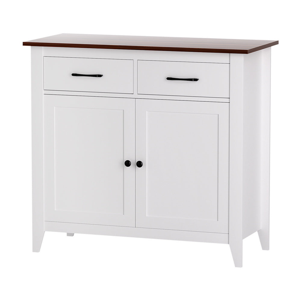 Artiss Buffet Sideboard Storage Cabinet Kitchen Cupboard Hallway 2 Drawers White-Furniture > Dining > Buffets & Sideboards-PEROZ Accessories