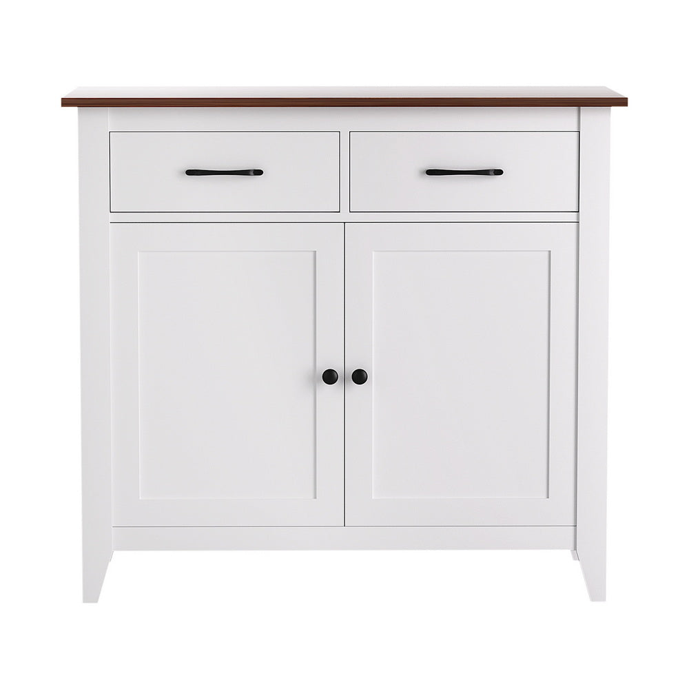 Artiss Buffet Sideboard Storage Cabinet Kitchen Cupboard Hallway 2 Drawers White-Furniture > Dining > Buffets & Sideboards-PEROZ Accessories