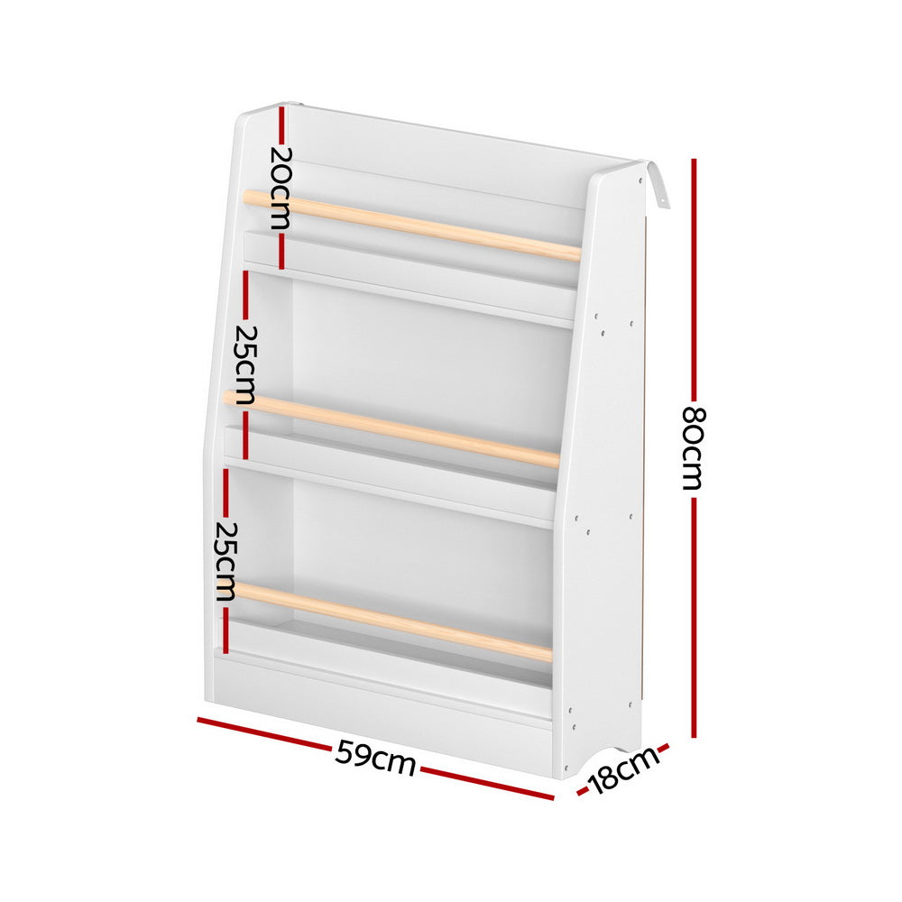 Keezi Kids Bookshelf 3 Tiers Storage Children Bookcase Organiser Display Shelf-Baby & Kids > Kid&