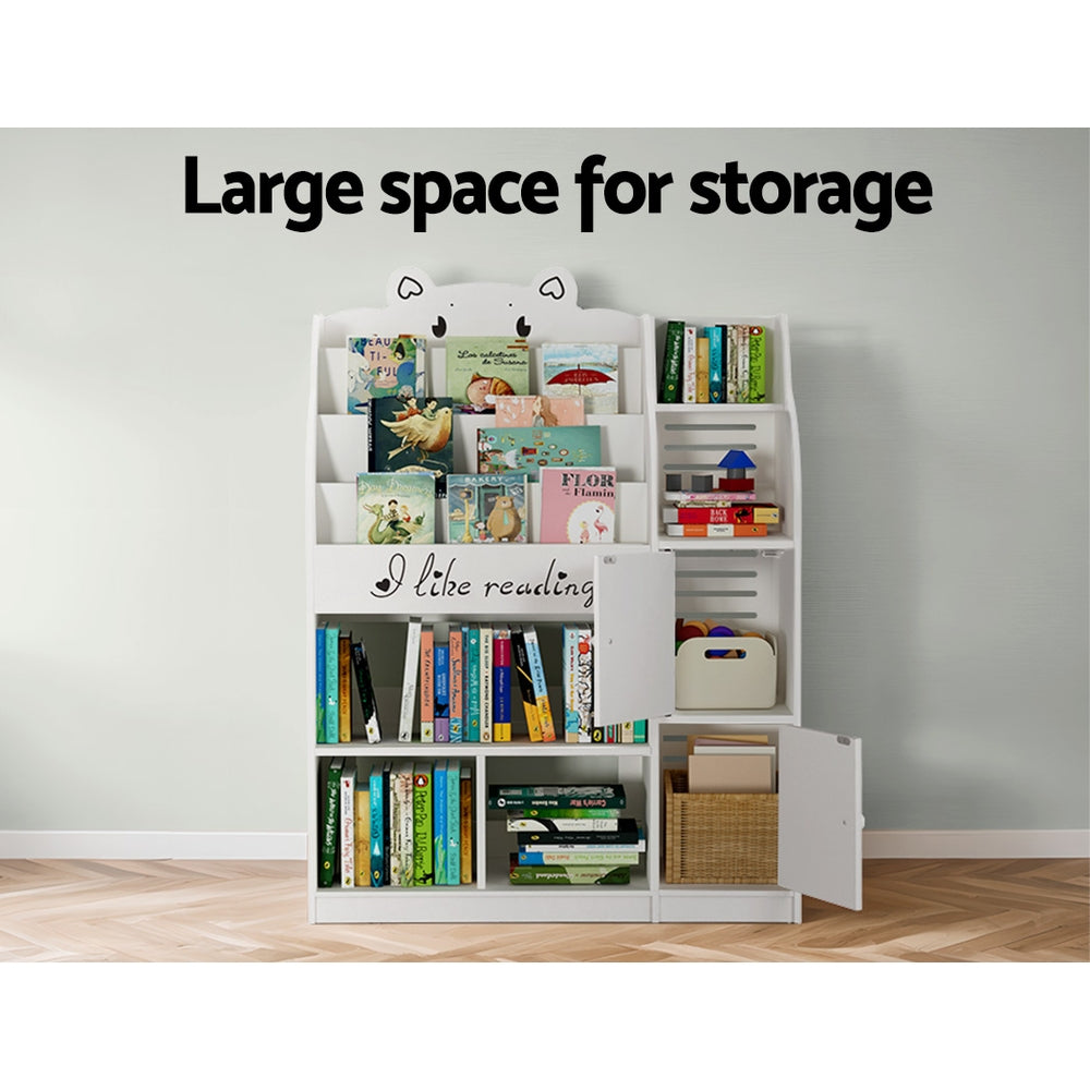 Keezi 4 Tiers Kids Bookshelf Storage Children Bookcase Toy Organiser Display-Baby & Kids > Kid&
