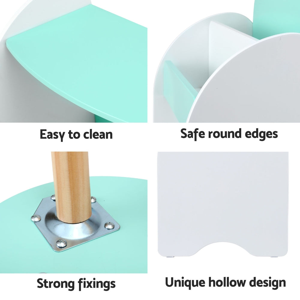 Keezi Kids Bookshelf 2 In 1 Table Chair Set Bookcase Toys Shelves Children Organiser-Baby & Kids > Kid&