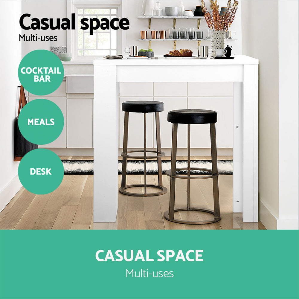 Artiss Bar Table 3-tier Storage Shelves White-Furniture > Living Room-PEROZ Accessories