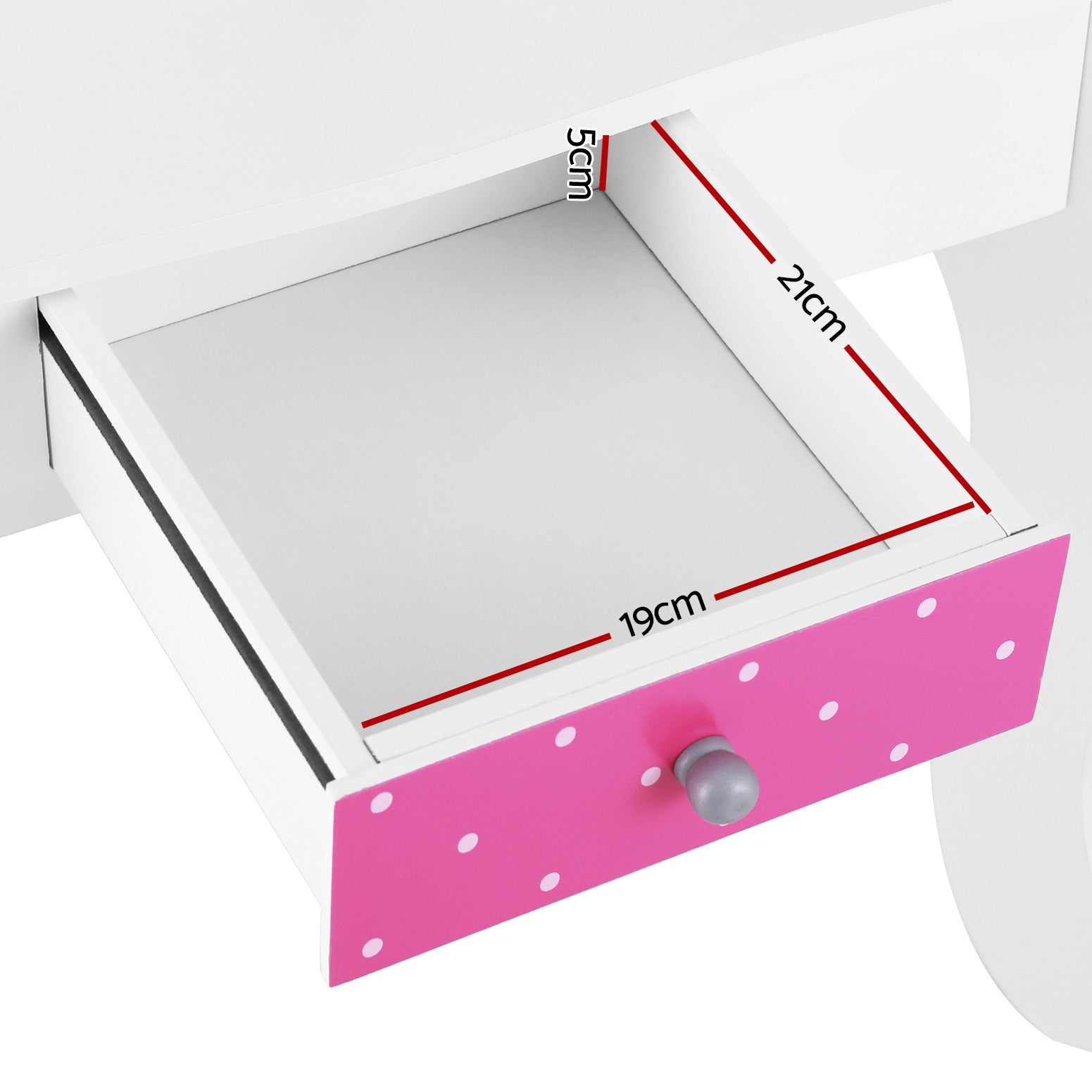 Keezi Kids Dressing Table Vanity Makeup Chair Set Wooden 3 Mirror Drawer Pink-Baby & Kids > Kid&