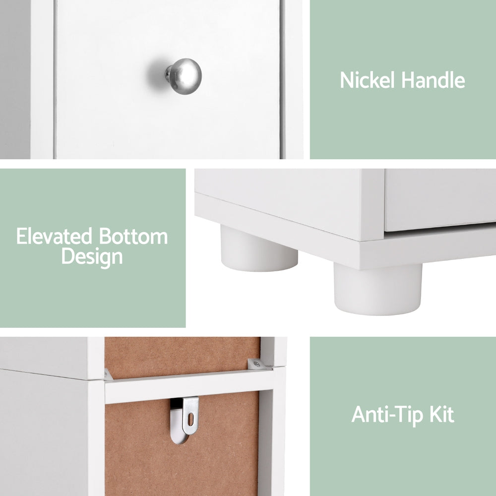 Artiss Bathroom Storage Cabinet 180cm Tall Slim Floor Cupboard Toilet Narrow Linen Tower-Furniture > Bathroom > Bathroom Cabinets, Cupboards & Storage-PEROZ Accessories
