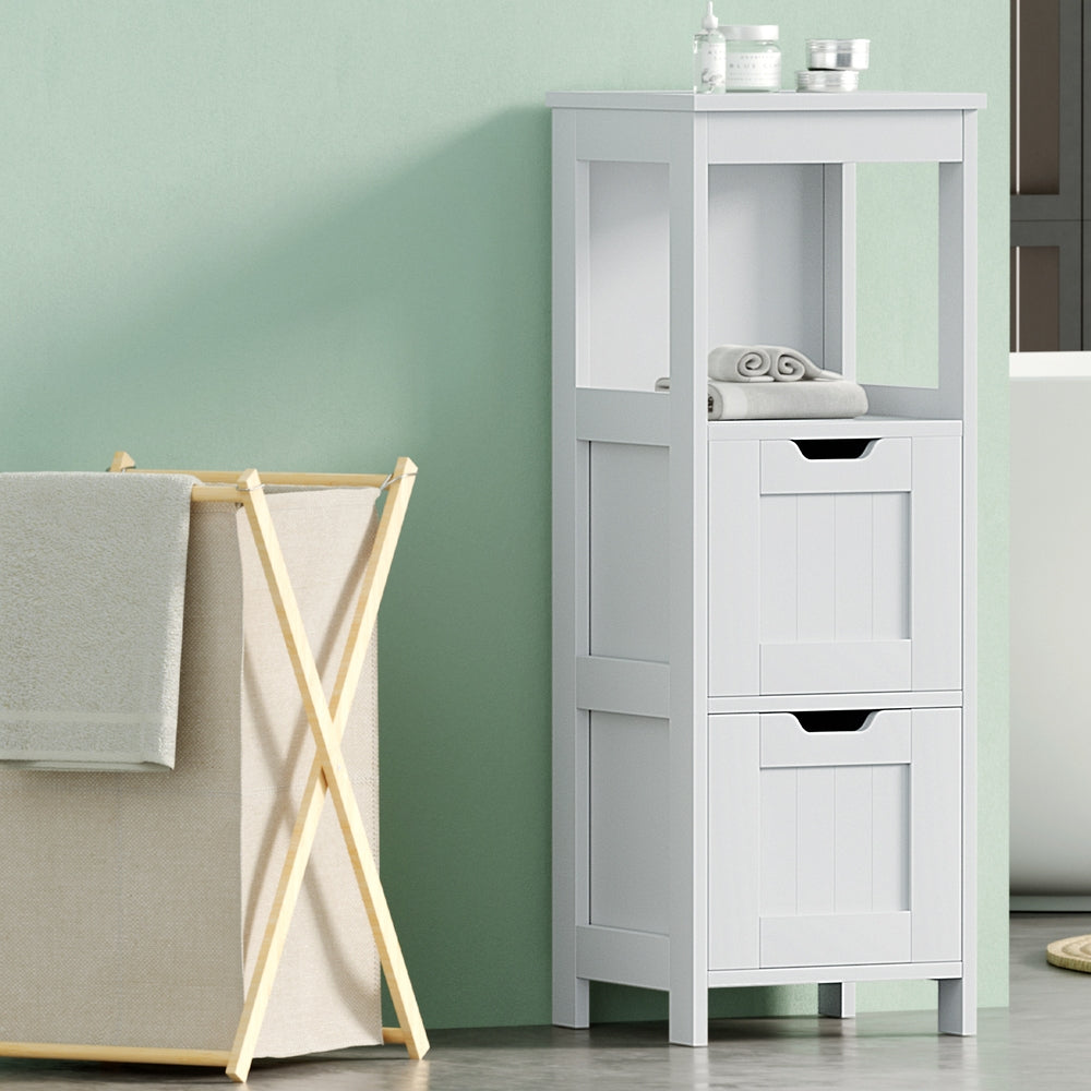 Artiss Bathroom Storage Cabinet 89cm Floor Toilet Drawer Bedroom Organizer Standing White-Furniture > Bathroom > Bathroom Cabinets, Cupboards & Storage-PEROZ Accessories