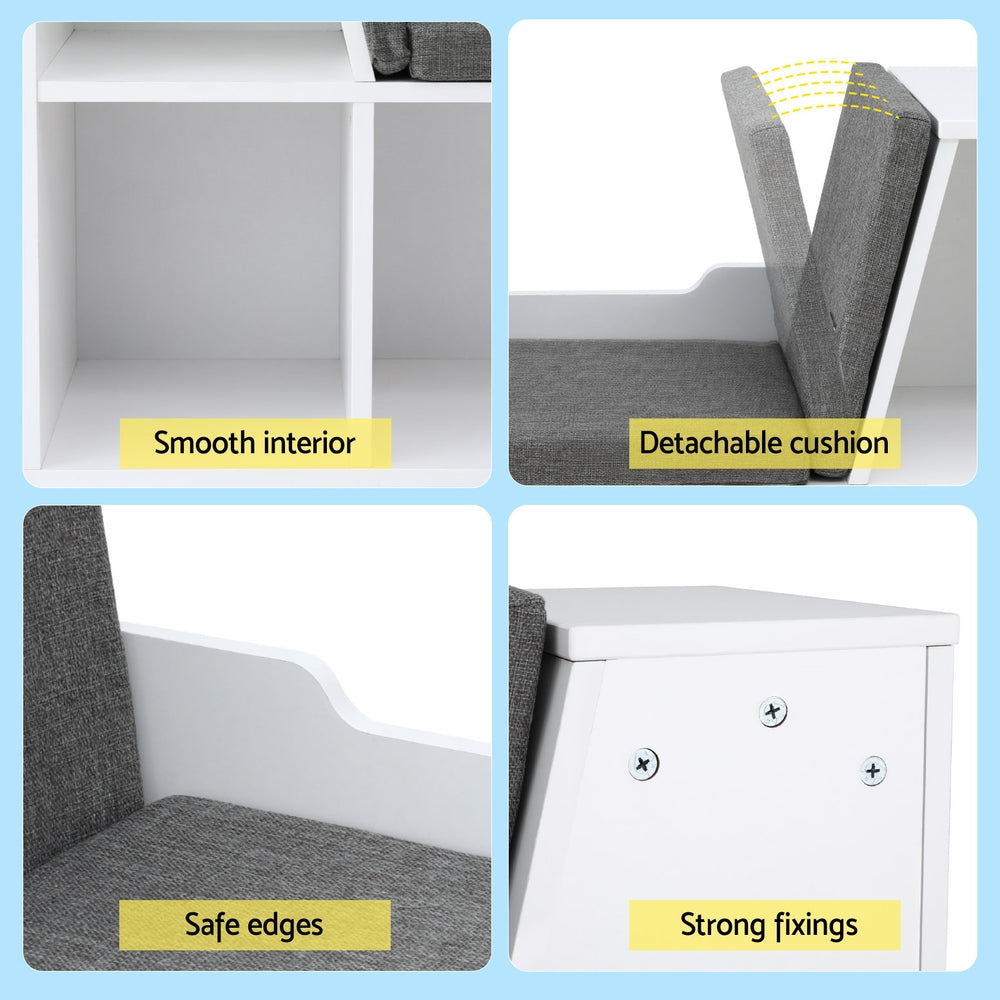 Keezi Kids Bookshelf Bookcase Toys Box Shelves Storage Cabinet Container Children Organiser-Baby & Kids > Kid&