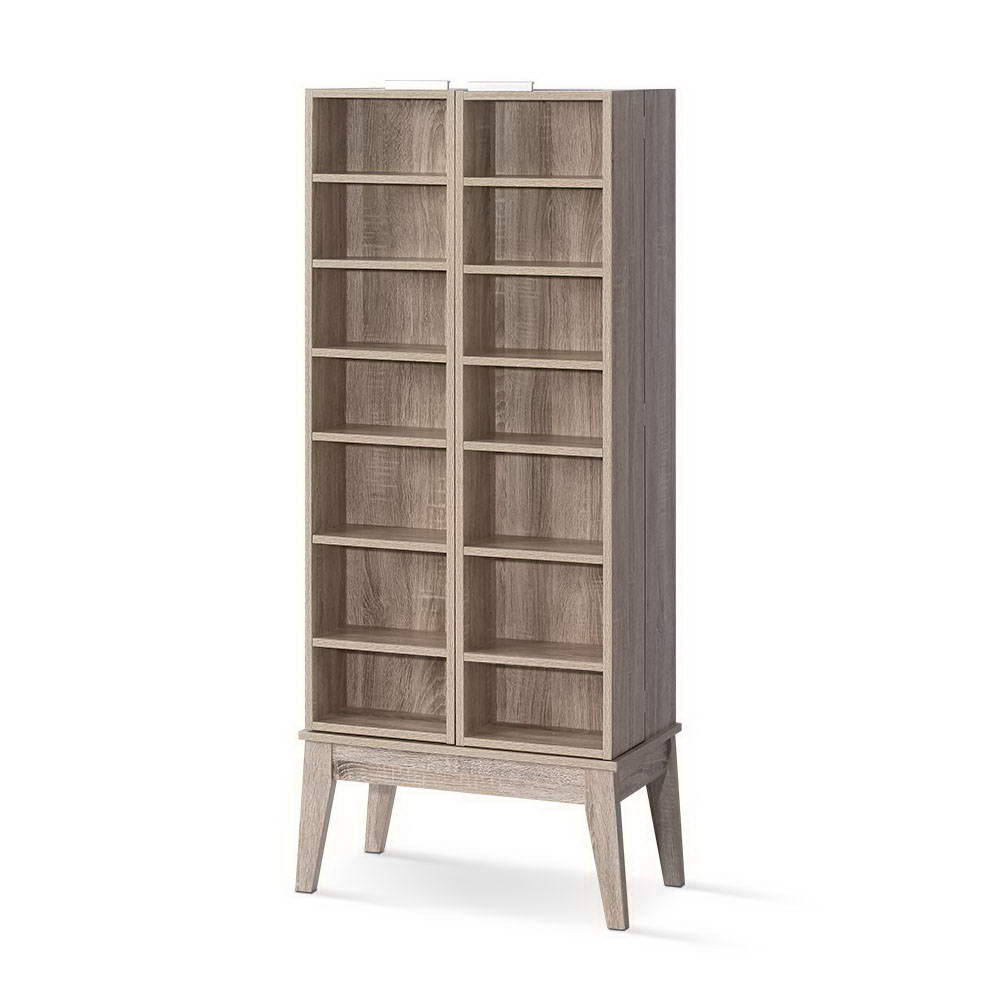 Artiss Bookshelf CD Storage Rack - BERG Oak-Furniture > Office-PEROZ Accessories