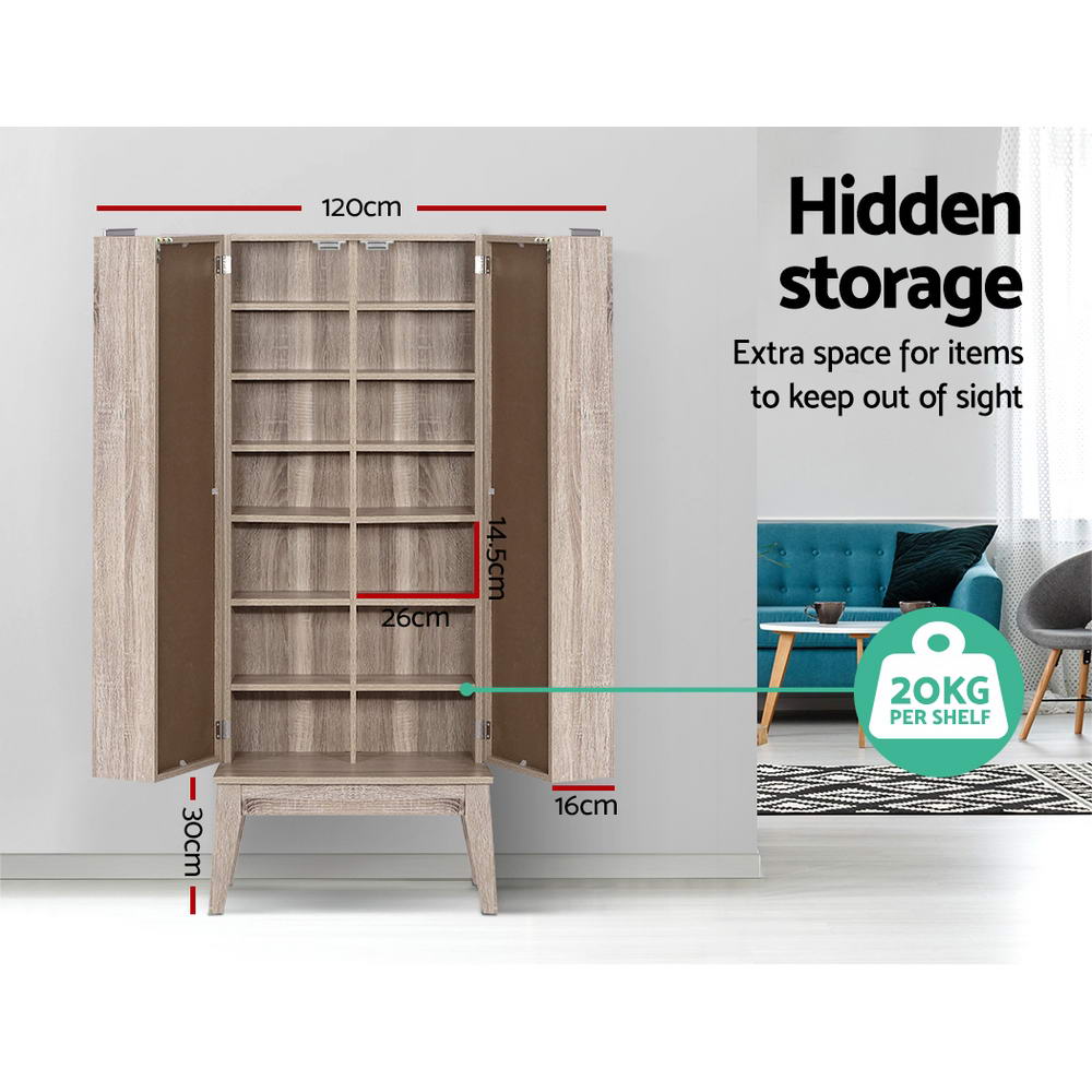 Artiss Bookshelf CD Storage Rack - BERG Oak-Furniture > Office-PEROZ Accessories