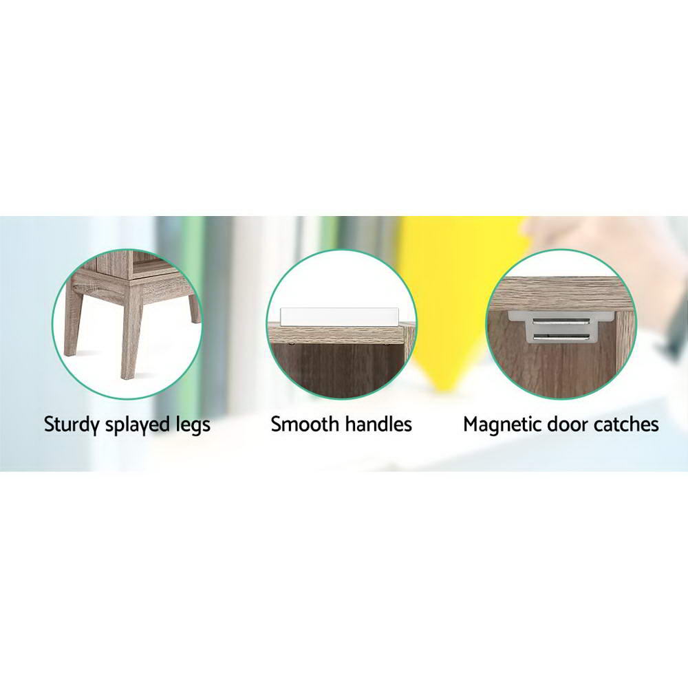 Artiss Bookshelf CD Storage Rack - BERG Oak-Furniture > Office-PEROZ Accessories