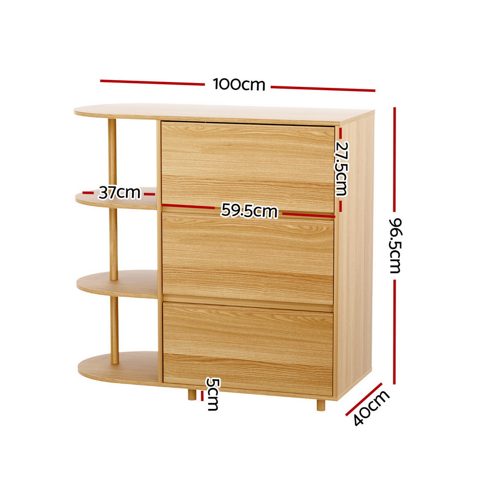 Artiss Chest of 3 Drawers Storage Cabinet 3 Shelves Pine-Furniture > Bedroom > Dressers-PEROZ Accessories