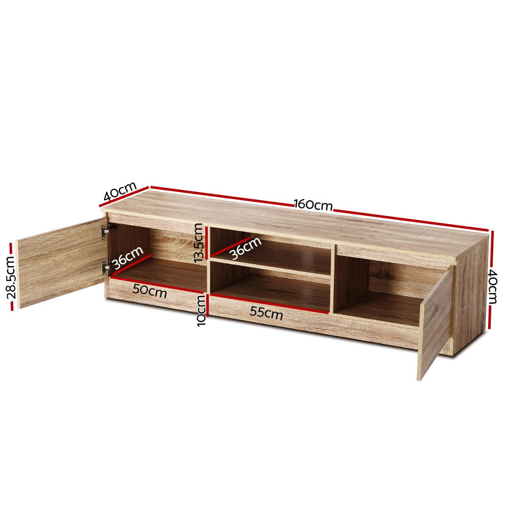 Artiss 160CM TV Stand Entertainment Unit Lowline Storage Cabinet Wooden-Entertainment Units-PEROZ Accessories