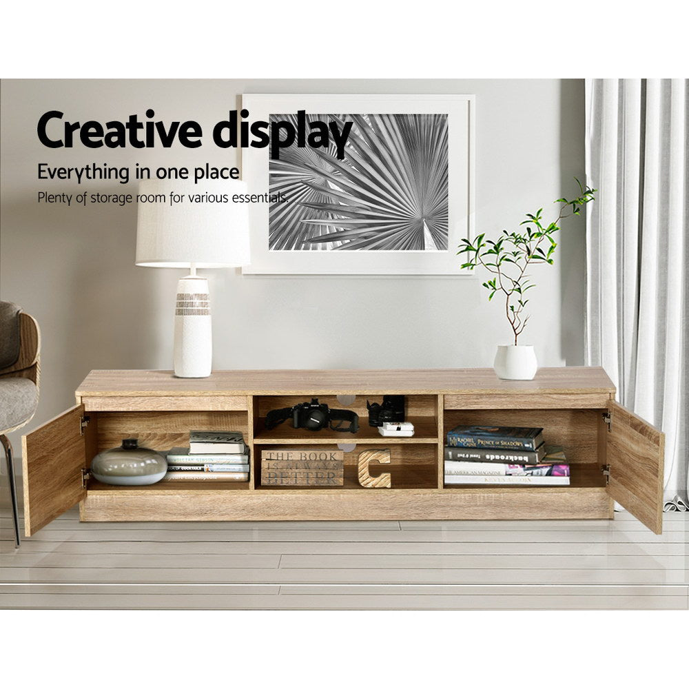 Artiss 160CM TV Stand Entertainment Unit Lowline Storage Cabinet Wooden-Entertainment Units-PEROZ Accessories