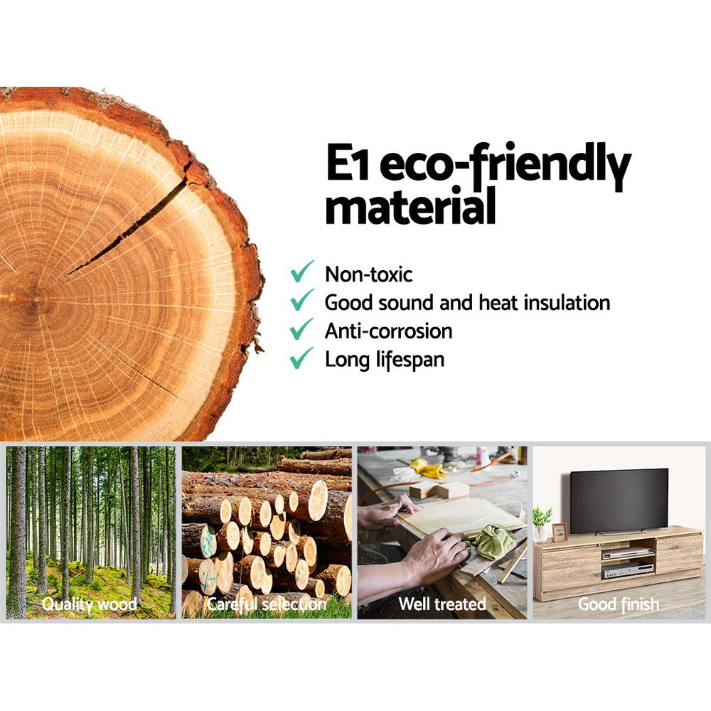 Artiss 160CM TV Stand Entertainment Unit Lowline Storage Cabinet Wooden-Entertainment Units-PEROZ Accessories