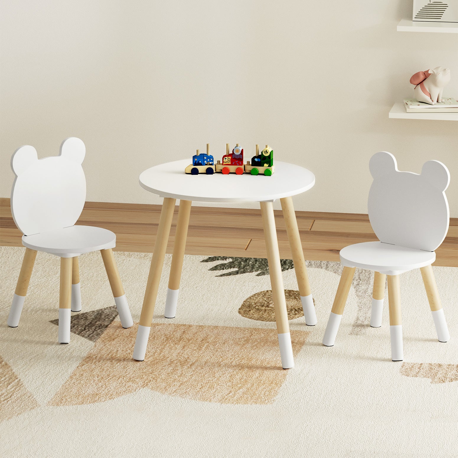 Keezi 3 Piece Kids Table and Chairs Set Activity Playing Study Children Desk-Baby & Kids > Kid&