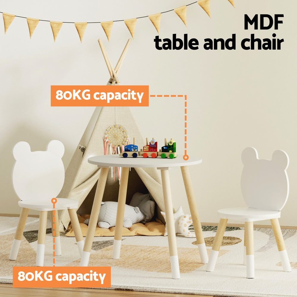 Keezi 3 Piece Kids Table and Chairs Set Activity Playing Study Children Desk-Baby & Kids > Kid&