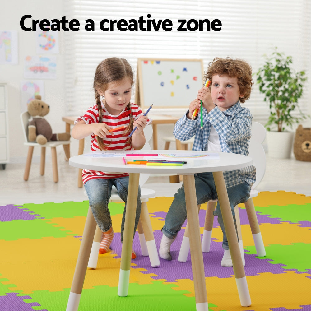 Keezi 3 Piece Kids Table and Chairs Set Activity Playing Study Children Desk-Baby & Kids > Kid&