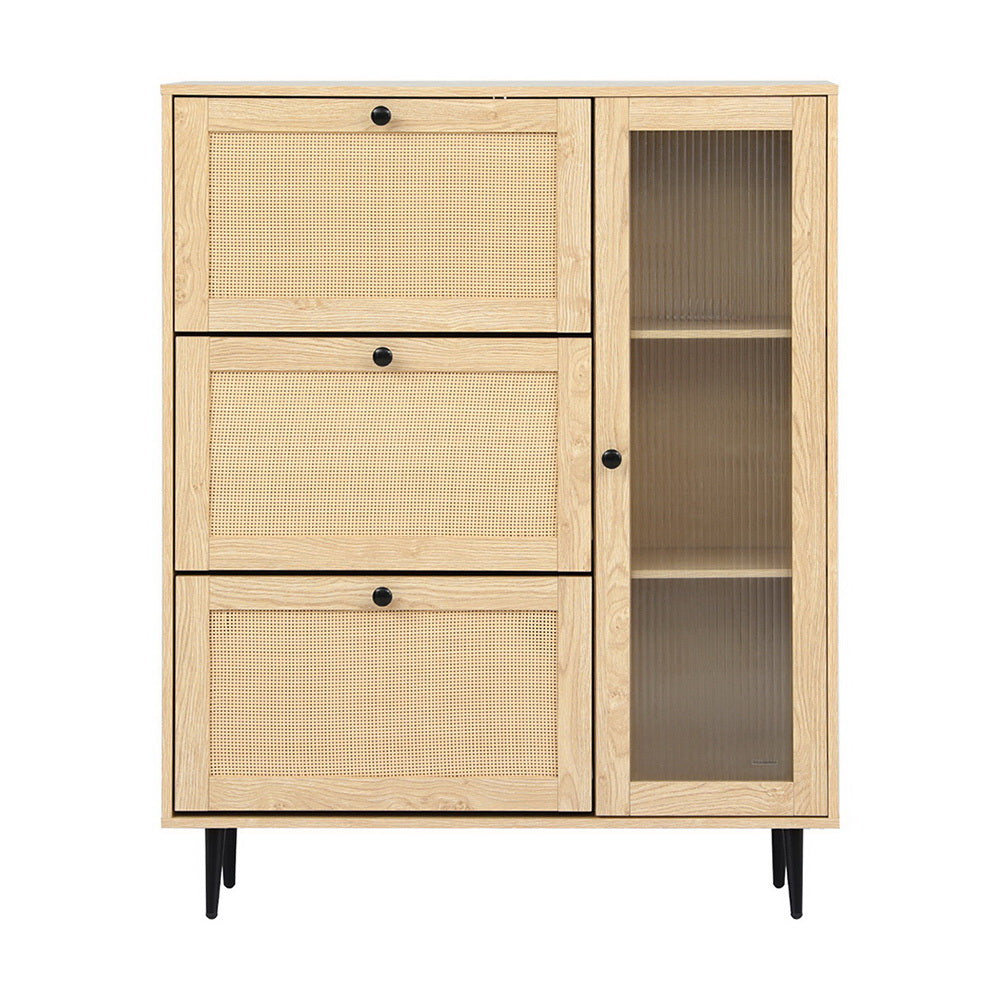 Artiss Shoe Rack Cabinet 3 Flip-out Drawers Pine-Furniture > Living Room > Shoe Storage-PEROZ Accessories