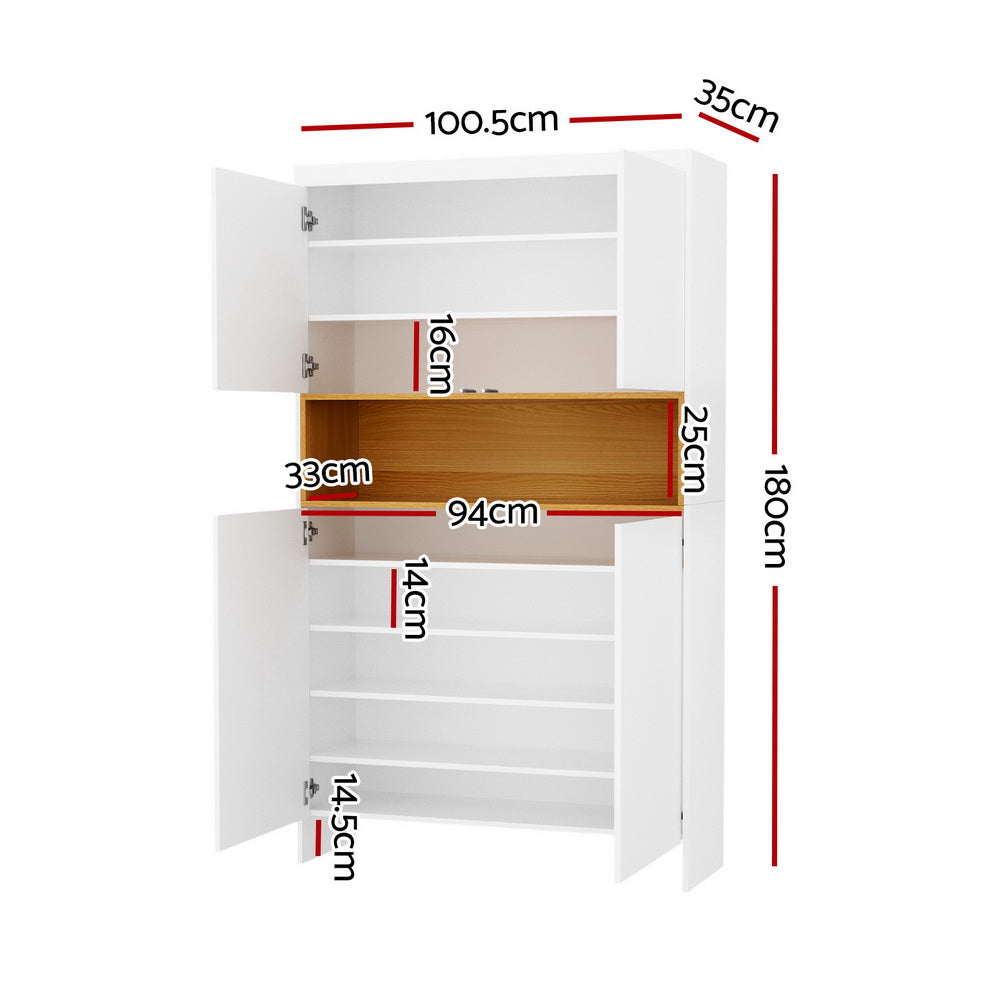 Artiss Shoe Rack Storage Cabinet 9 Tiers White-Furniture > Living Room > Shoe Storage-PEROZ Accessories