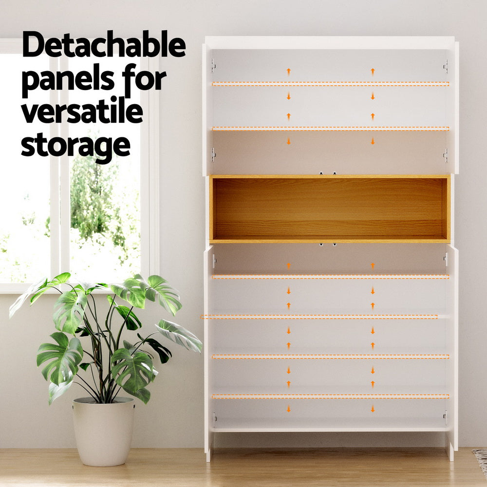 Artiss Shoe Rack Storage Cabinet 9 Tiers White-Furniture > Living Room > Shoe Storage-PEROZ Accessories