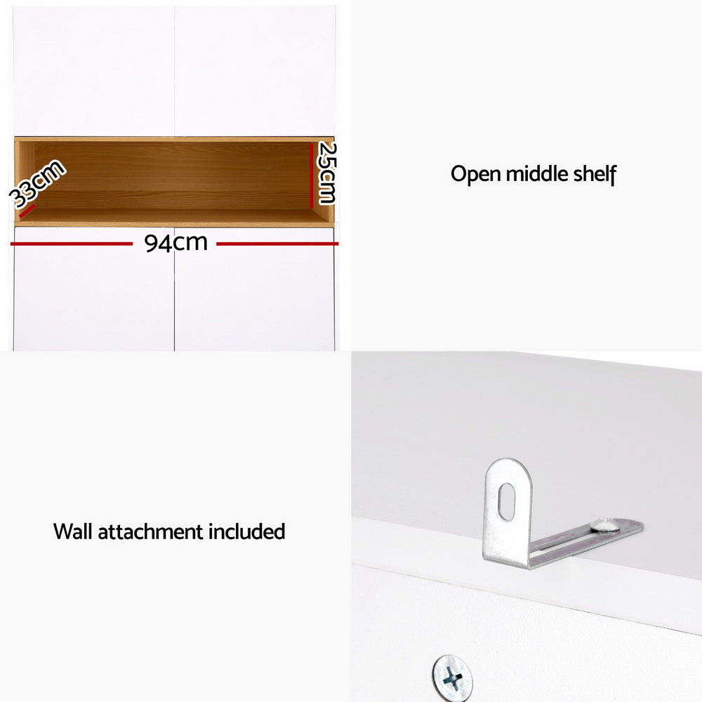 Artiss Shoe Rack Storage Cabinet 9 Tiers White-Furniture > Living Room > Shoe Storage-PEROZ Accessories