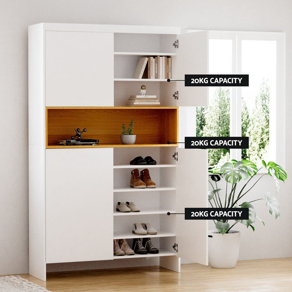 Artiss Shoe Rack Storage Cabinet 9 Tiers White-Furniture > Living Room > Shoe Storage-PEROZ Accessories