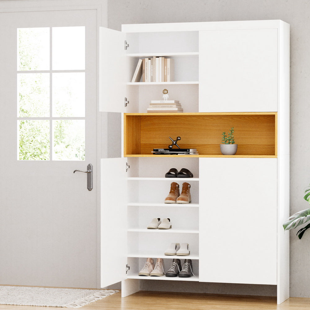 Artiss Shoe Rack Storage Cabinet 9 Tiers White-Furniture > Living Room > Shoe Storage-PEROZ Accessories
