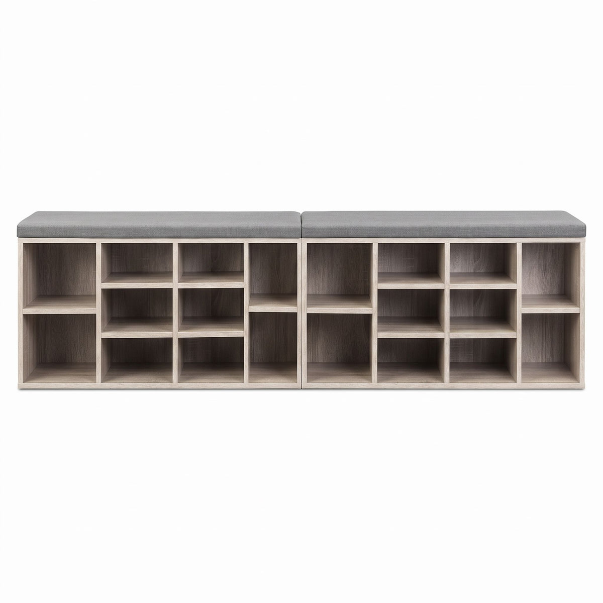 Artiss Shoe Bench x2 Set Fabric Seat Pine Hallway Bedroom-Furniture > Living Room > Shoe Storage-PEROZ Accessories