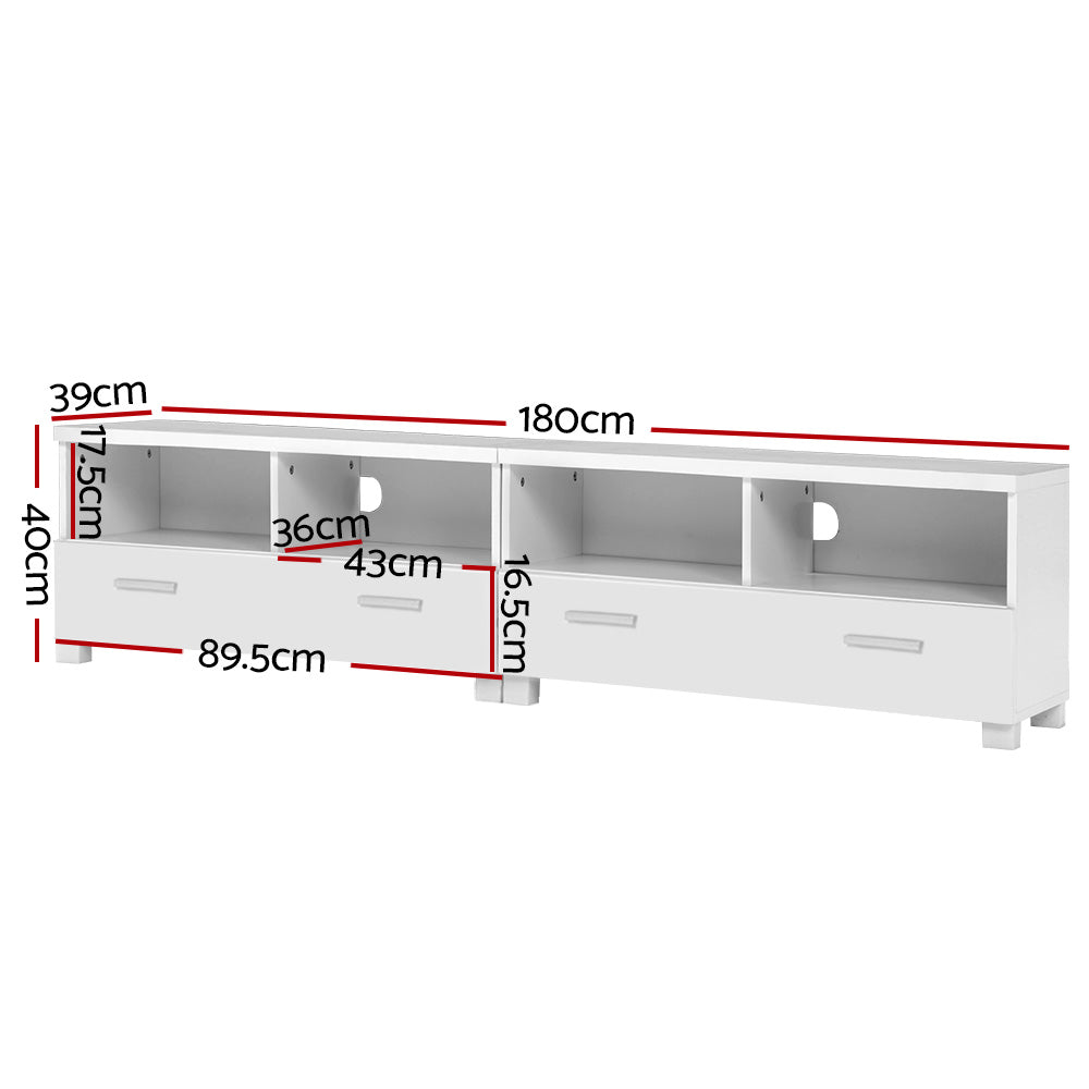 Artiss TV Stand Entertainment Unit with Drawers - White-Entertainment Units-PEROZ Accessories