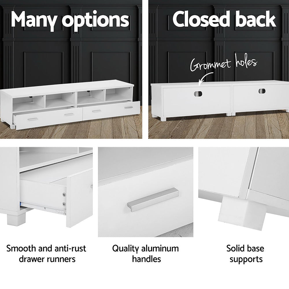 Artiss TV Stand Entertainment Unit with Drawers - White-Entertainment Units-PEROZ Accessories