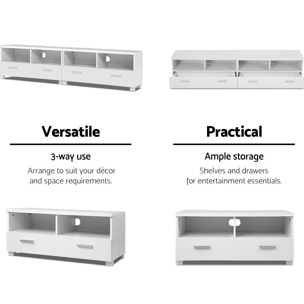 Artiss TV Stand Entertainment Unit with Drawers - White-Entertainment Units-PEROZ Accessories