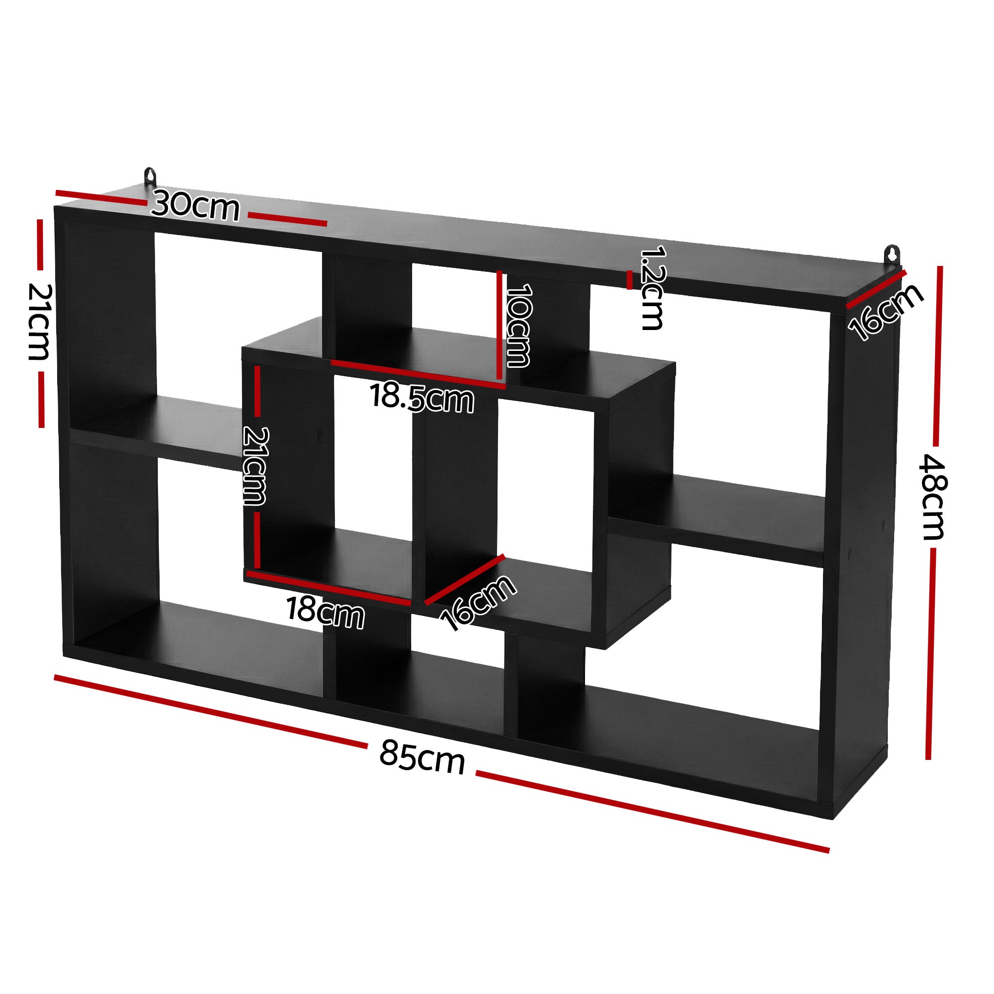 Artiss Floating Wall Shelves Bookshelf Black-Furniture > Living Room > Bookcases & Shelves-PEROZ Accessories