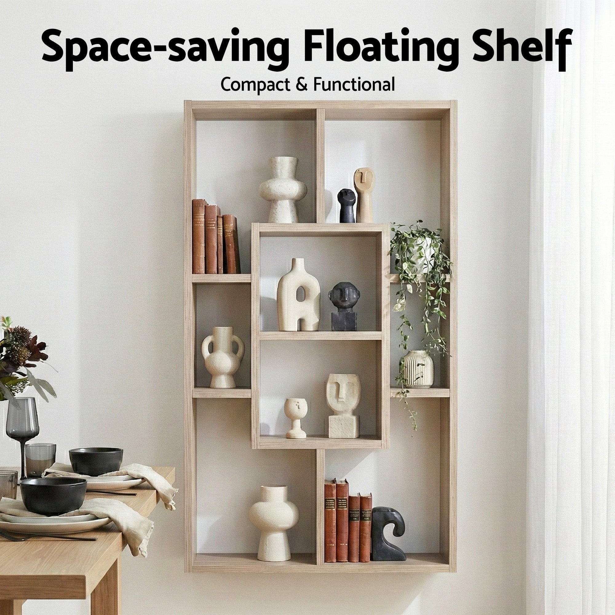 Artiss Floating Wall Shelves Bookshelf Wood-Furniture > Living Room > Bookcases & Shelves-PEROZ Accessories