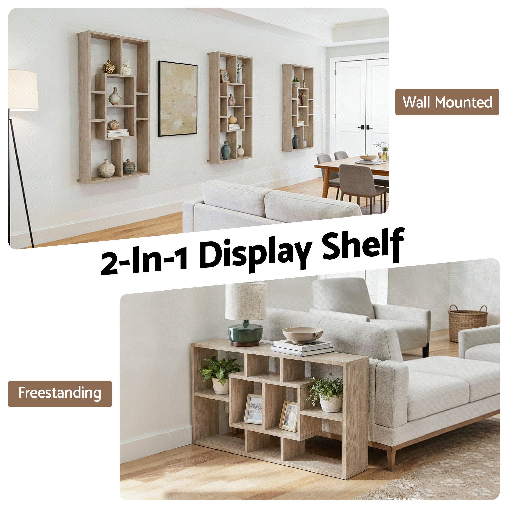 Artiss Floating Wall Shelves Bookshelf Wood-Furniture > Living Room > Bookcases & Shelves-PEROZ Accessories