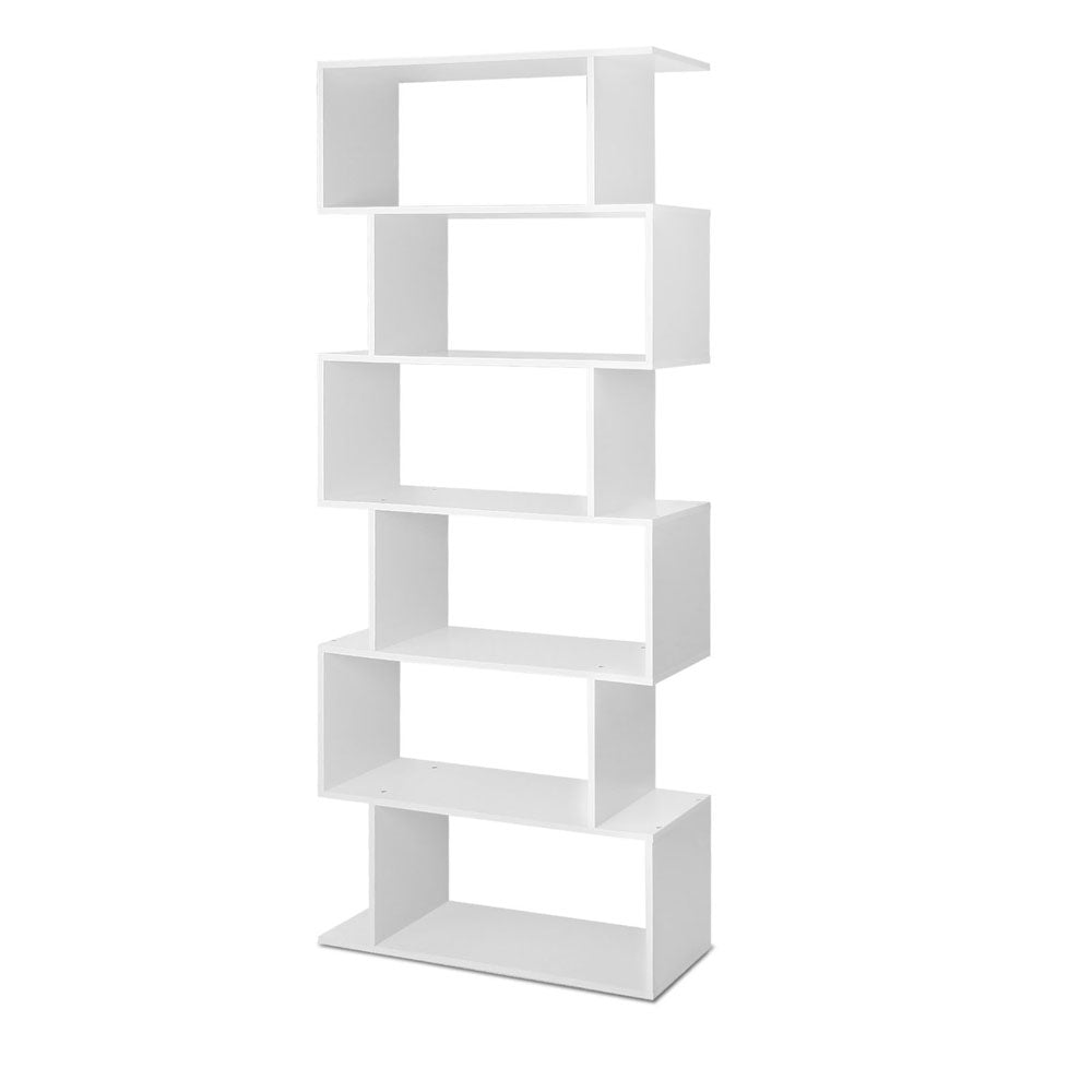 Artiss Bookshelf 6 Tiers - RIVA White-Furniture > Bedroom-PEROZ Accessories