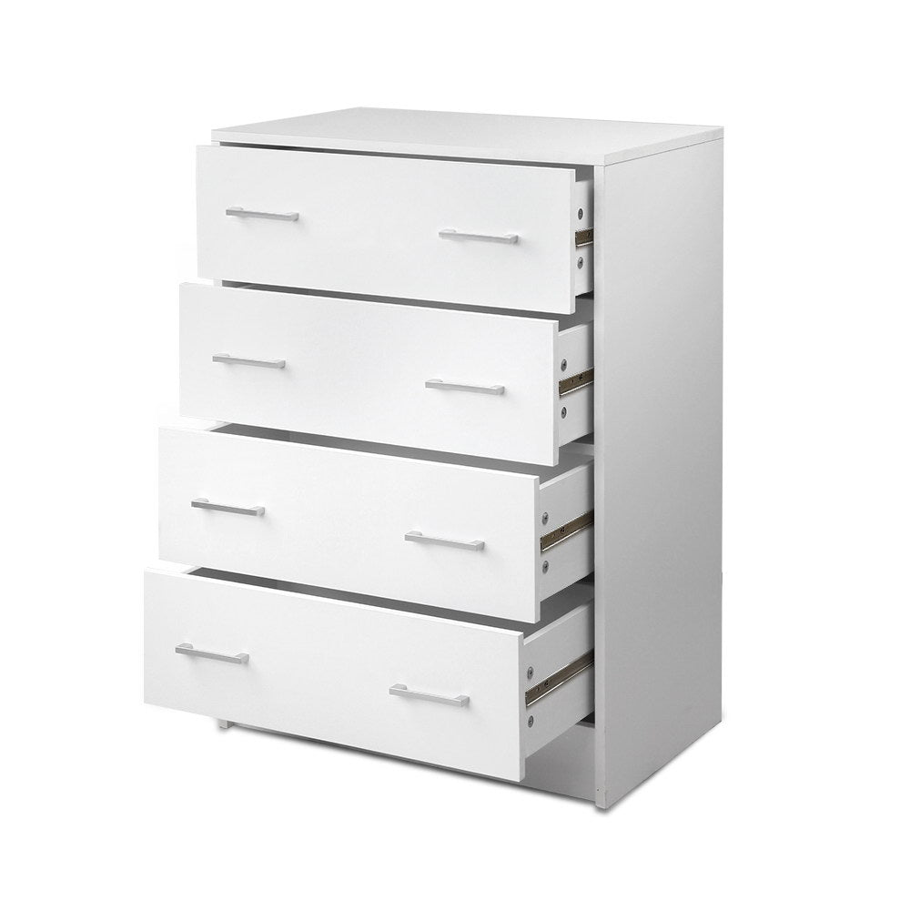 Artiss 4 Chest of Drawers - ANDES White-Furniture > Living Room-PEROZ Accessories