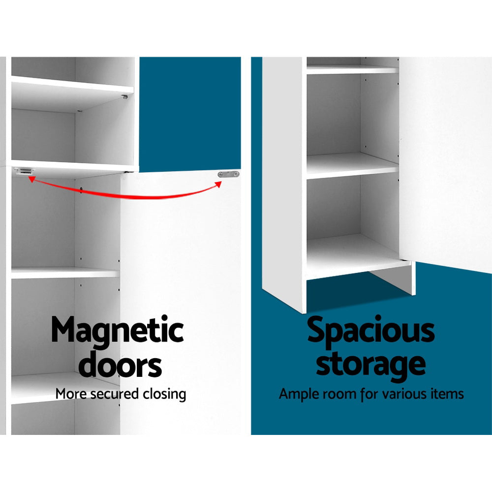 Artiss Bathroom Cabinet Storage 185cm White-Bathroom Storage-PEROZ Accessories