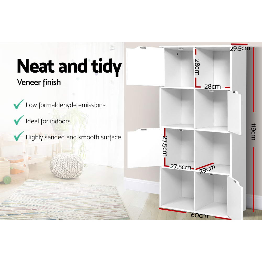 Artiss Bookshelf 8 Cube Shlef - DANA White-Furniture > Living Room-PEROZ Accessories