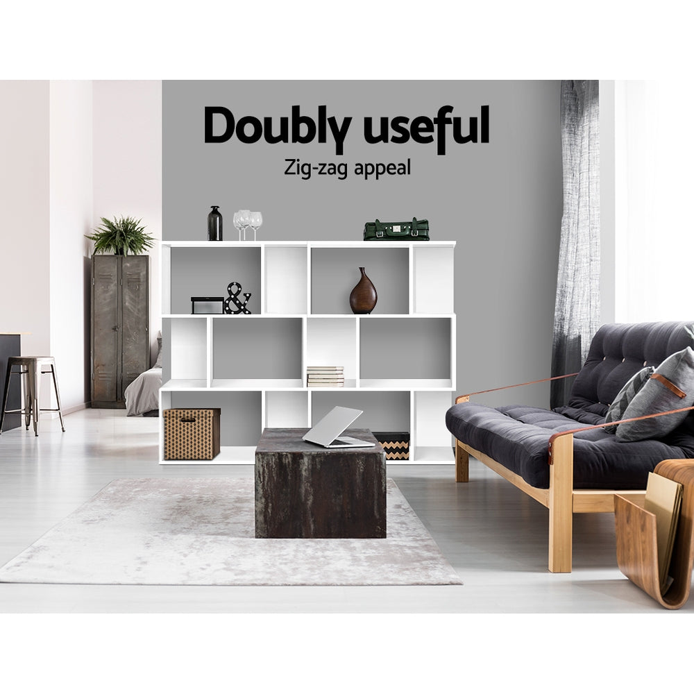 Artiss Bookshelf 3 Tiers - NINA White-Furniture > Living Room-PEROZ Accessories