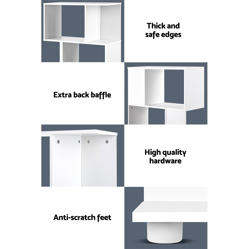 Artiss Bookshelf 3 Tiers - NINA White-Furniture > Living Room-PEROZ Accessories