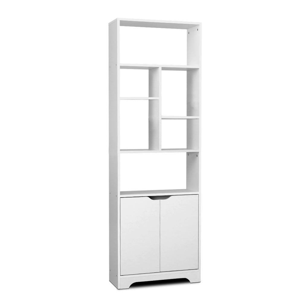 Artiss Bookshelf with Cabinet - GINA White-Bookcases & Shelves-PEROZ Accessories