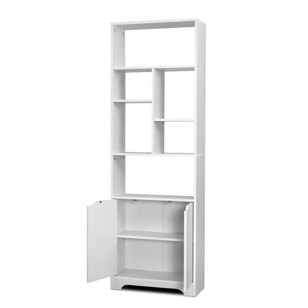 Artiss Bookshelf with Cabinet - GINA White-Bookcases & Shelves-PEROZ Accessories