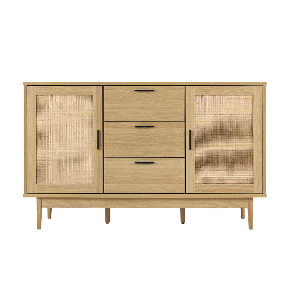 Artiss Rattan Buffet Sideboard - BRIONY Oak-Furniture > Living Room-PEROZ Accessories