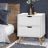 Artiss Bedside Table 2 Drawers - BODEN White-Bedside Tables-PEROZ Accessories